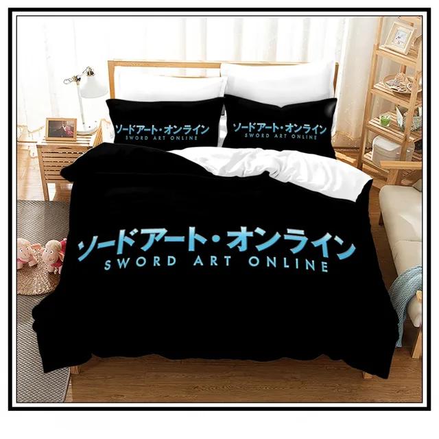 Anime Sword Art Online Bedding Set 3D Printed Duvet Covers Pillowcases kids Bedclothes Bed Linen Luxury Home Textiles Home Decor