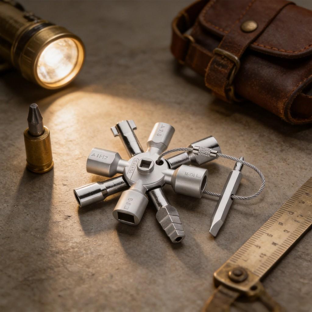 Multi Function Aluminum Alloy Key Wrench For Water Meter Valve And Elevator Control Cabinets