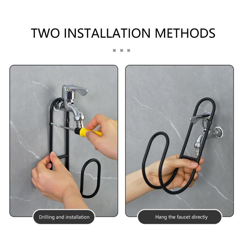 Garden Hose Holder Stainless Steel Water Hose Organizer Wall or Faucet Mount Includes Screws Anchors Rustproof Hose Storage Hanger for Yard
