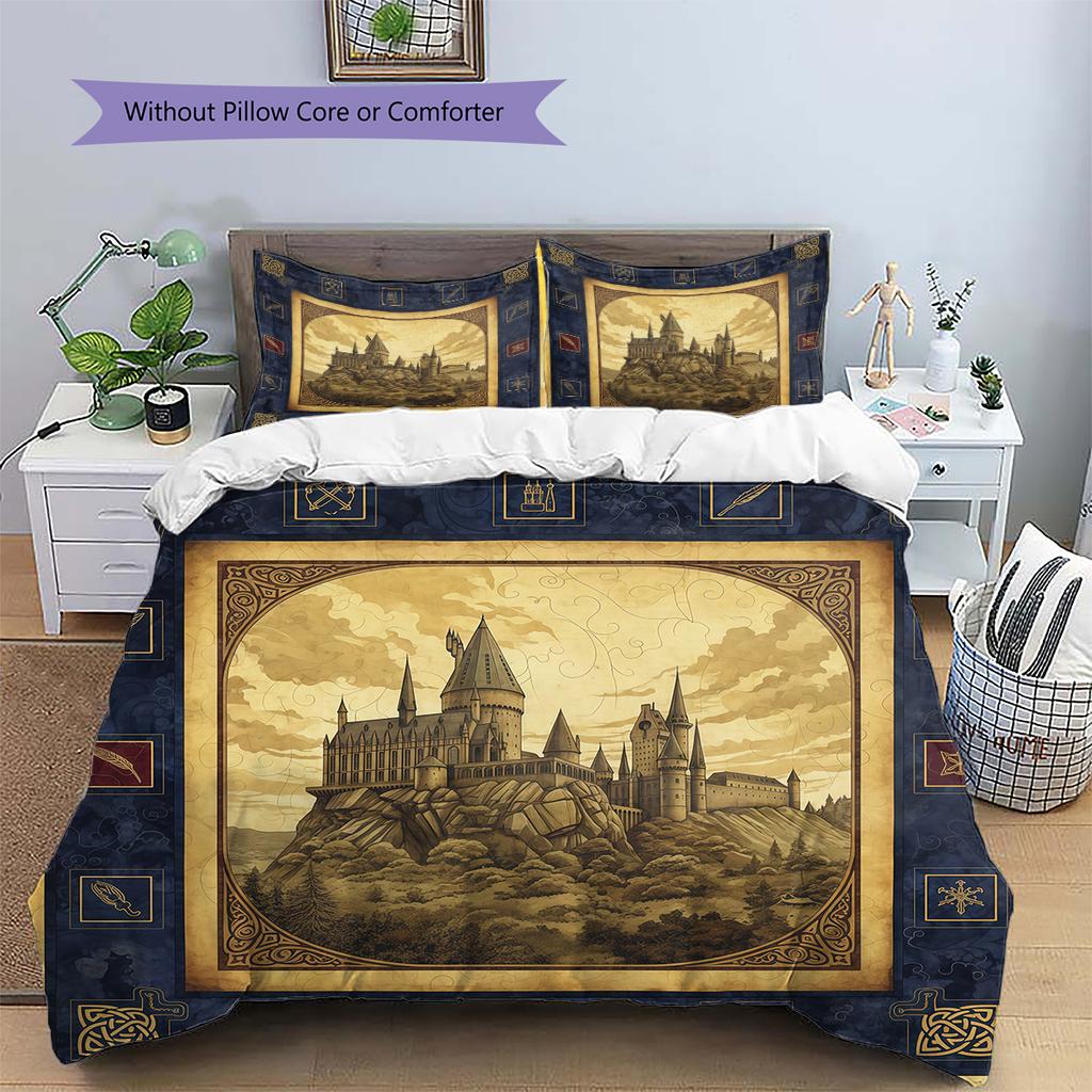 Cartoon Pattern Bedding Quilt Set Quilt Cover Pillowcase Home Decoration Birthday Gift (1 * duvet cover + 2 * pillowcase, without core)