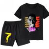 Summer Ronaldo Printed Children's Set Short-sleeved Shorts Suit Sports Kid T-shirt 2-piece Set Street Fashion Boys Baby Clothing
