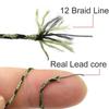 2PCS Carp Fishing Line Ready Tied Lead Core Leaders 45IB Leadcore With Quick Change Swivel PE Braided Line with Lead  Camo Green