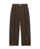 EXCONTAINER One-Pleat Wide Corduroy Pants (Brown)