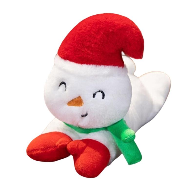 Cute Christmas Santa Claus Plush Doll Toy With Wrist Paddle Bracelet For Children 25cm Height