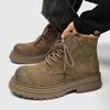 Men's Suede Leather Horse Boots Outdoor Man Casual Thick Soled Short Boots Fashionable Work Boots