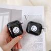 Suitable for Apple Personalized White Smiley Face Soft Black AirPods 1 Bluetooth Earphone Case 1st Generation 1st Generation Simple and Stylish