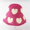 Handmade Bucket Hat Elegant Colorful Decorated Cloches Style for Women Party Heart Hat Cloche Lady Knitted Bucket Hat