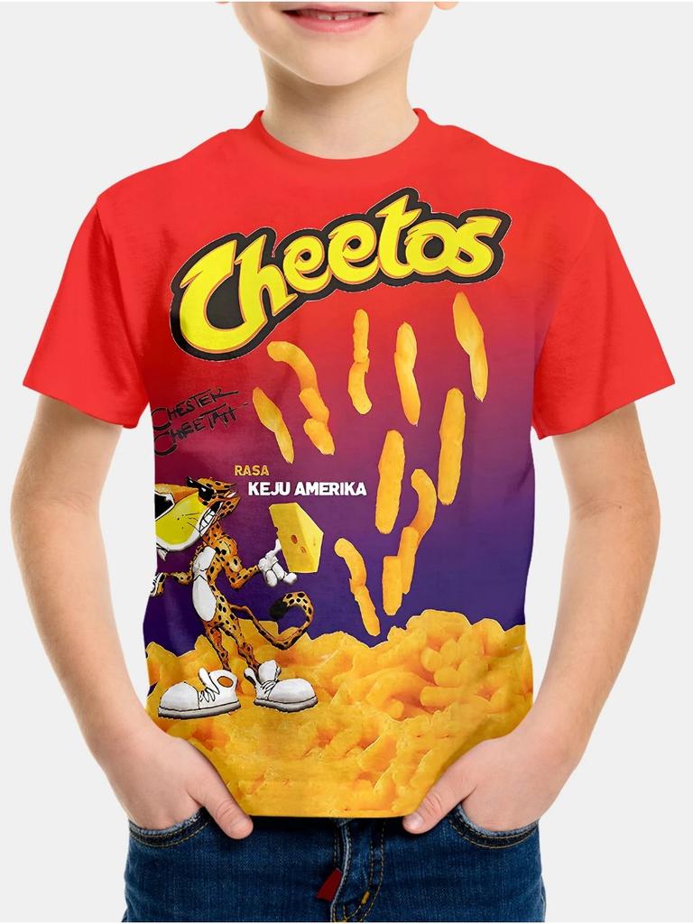 Μοντέρνα Παιδική Μπλούζα T-Shirt 3D Εκτύπωση Στρογγυλή Λαιμόκοψη Κοντομάνικη Για Αγόρια Κορίτσια Παιδιά Καθημερινά Τοπ