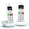 Cordless Landline Phone - GIGASET - E290 Duo White - Large Screen - Large Keys - Audio Boost