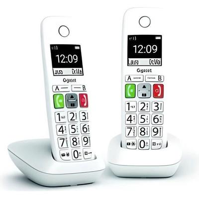 Schnurloses Festnetztelefon - GIGASET - E290 Duo Weiß - Großes Display - Große Tasten - Audio Boost