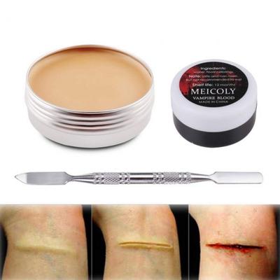 Premium Mycoli Narbenwachs-Set, Kunstblut, Spezialeffekte, Schorfbildung, Gerinnungsgel (1,06 Unzen) SFX Halloween, Narbenwachs Kit/02, 1 Stück