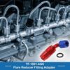 A ABSOPRO Female Flare Reducer Hose Fitting Adapter TF-1001-AN6 45° Fuel Line Connector with Aluminum O-Ring Red, Blue