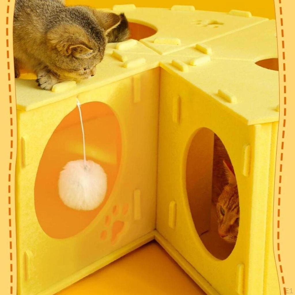 Tunnel Bed Yellow Multifunctional Portable Accessory Pet Activity Center for Play Kitten Puppy