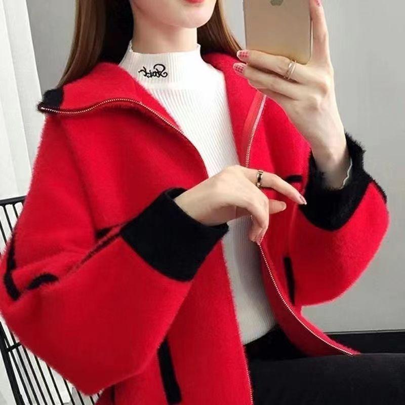 Women's Autumn & Winter Knit Cardigan: Loose Denim College Style Versatile Casual Outerwear