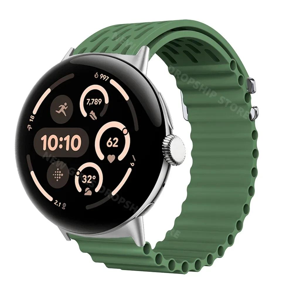 Soft Silicone Loop Strap for Google Pixel Watch 3 45mm Ocean Sports Band for Google Pixel Watch 3 45mm Men Breathable Bracelet