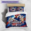 Set Biancheria da Letto Stampata France Football 3 Pezzi Set Copriletto Accogliente Traspirante come Regalo per Inaugurazione Casa Vacanze