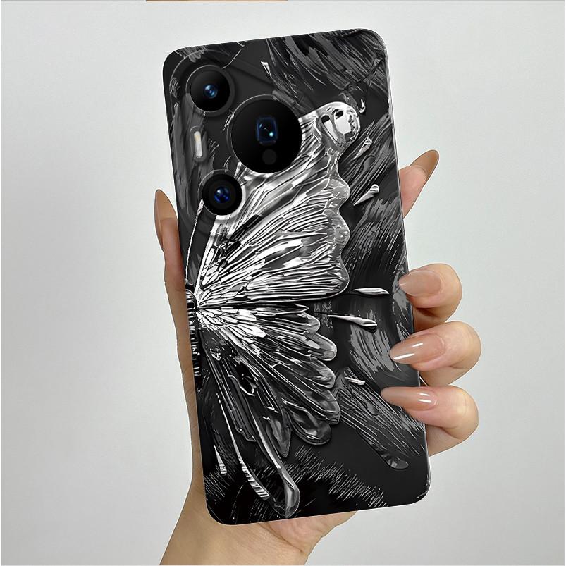 For Huawei Pura 70 Pro Case Pretty Butterfly Flower Soft Silicone Phone Case For Huawei Pura 70 Pura70 Pro 70Pro Plus Back Cover