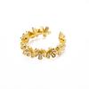 Ladies Flower Open Rings For Women Stainless Steel Cubic Zircon Flower Open Adjustable Ring Jewelry Students Girl Gift