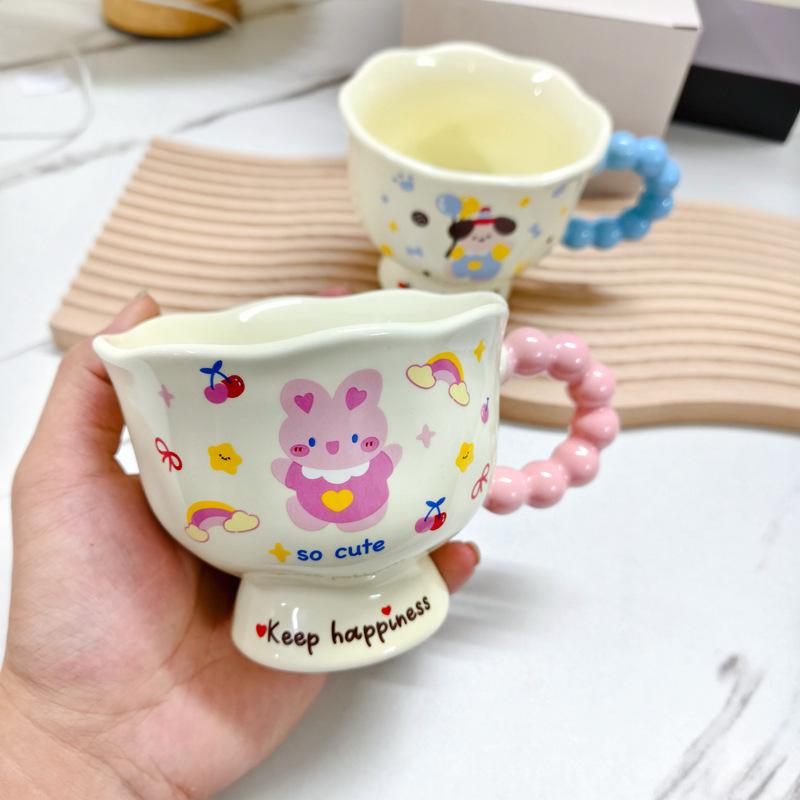 Ins Style Puppy Mug High Looking Cup Ceramic Couple Water Cup for Girls Birthday Gift Souvenir Gift