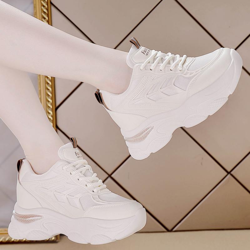 Fashion New Soft Sole Comfortable Versatile Sports Outdoor Shoes 2025 Woman Spring Black Fashion Round Toe Platform Casual Sneakers