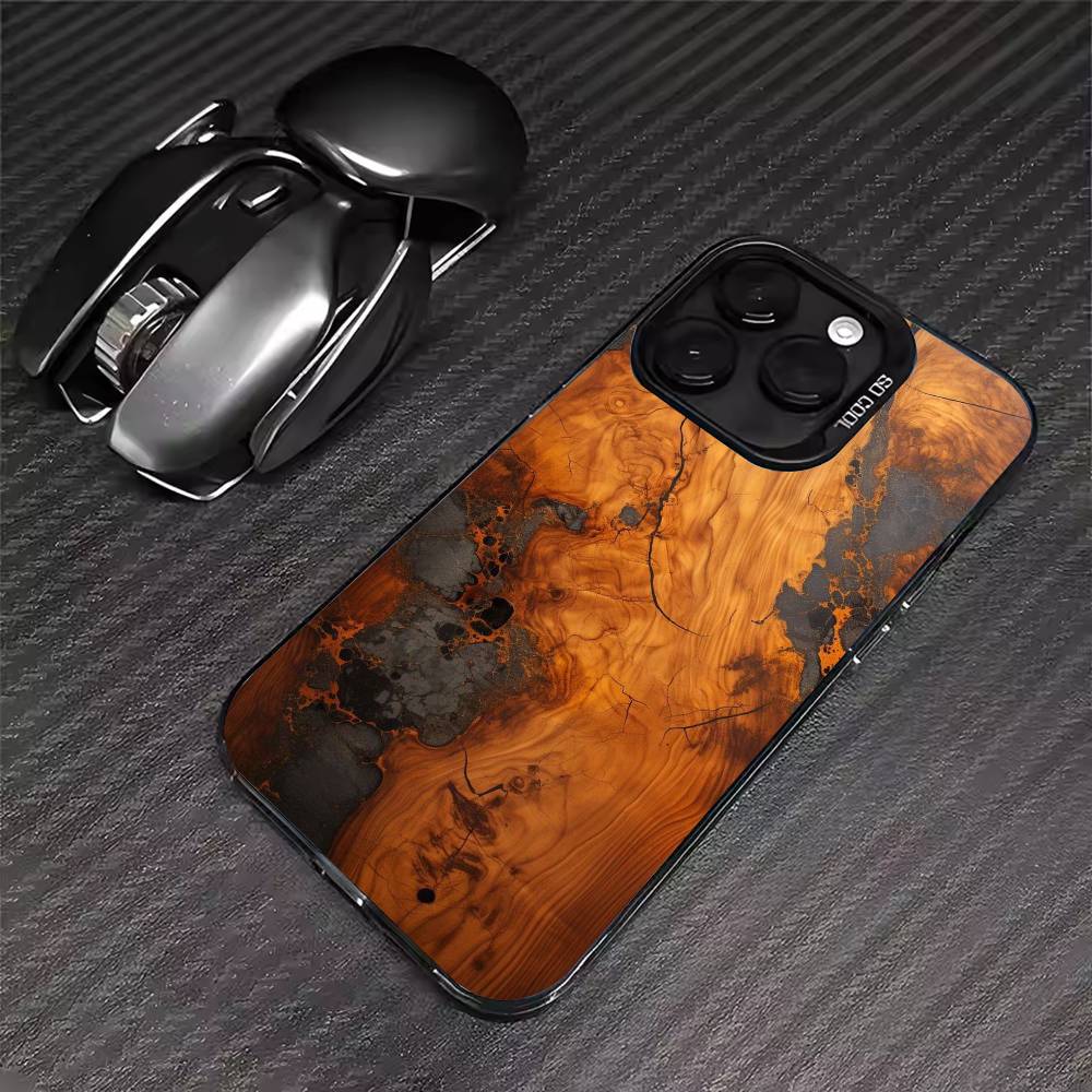 Natural Wood   Phone Case For iPhone 17 16 15 14 13 12 11 Pro Max XS Max 7 8 Plus Shockproof Silicone Matte Cover