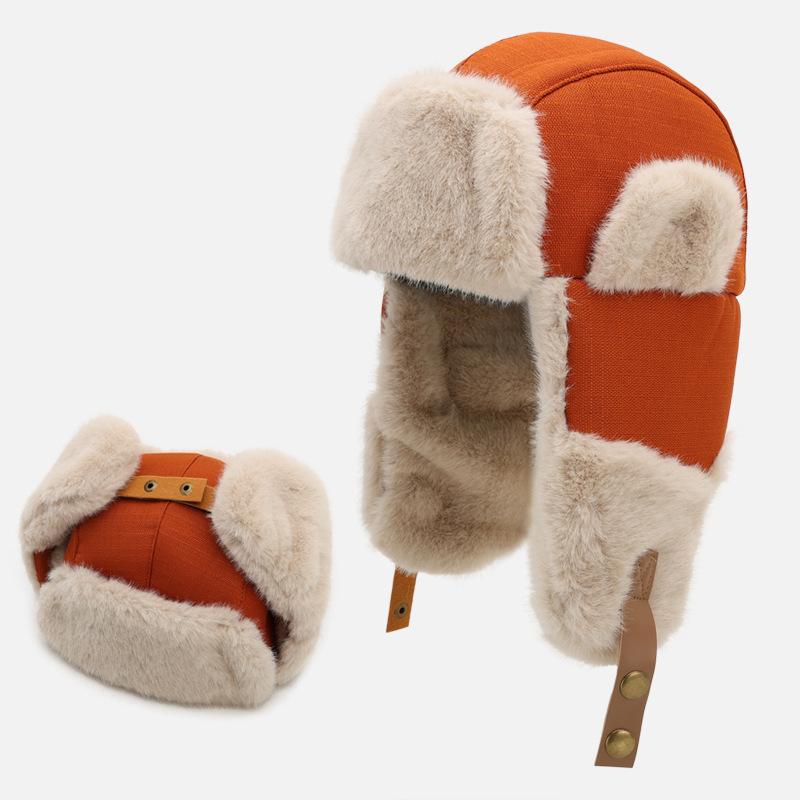 Thickened Velvet and Thickened Windproof and Warm Ear Protection Hat Outdoor Riding Cold Northeast Cotton Hat Men
