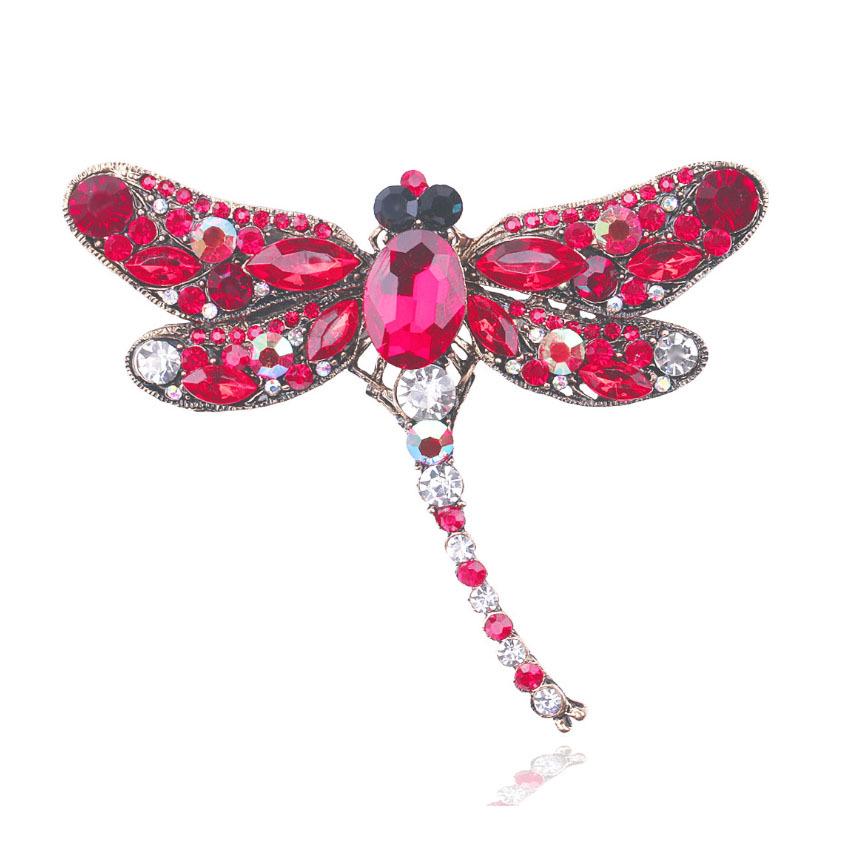 Retro Dragonfly Brooch Scarf Buckle: Large Vintage Corsage Pin