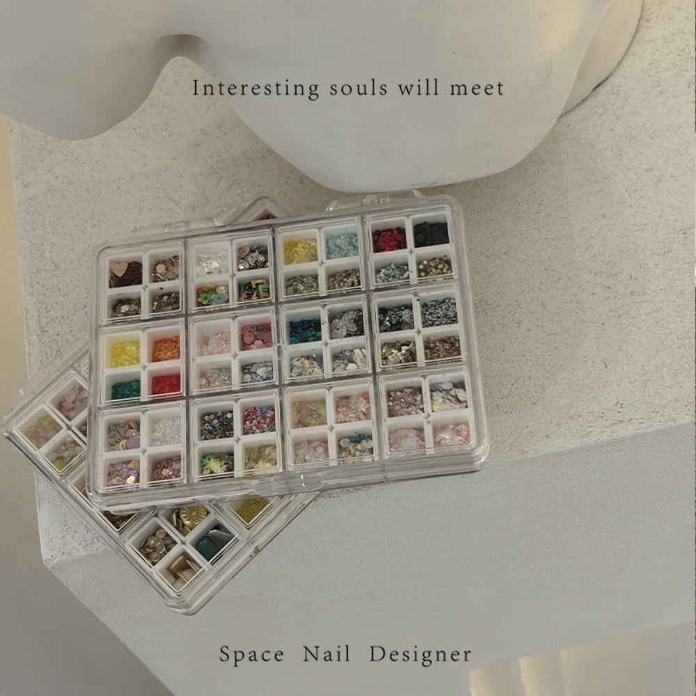 Plastic Nail Accessories Storage Box 48 Grids Home Storage Case New Bead Screw Container  Home