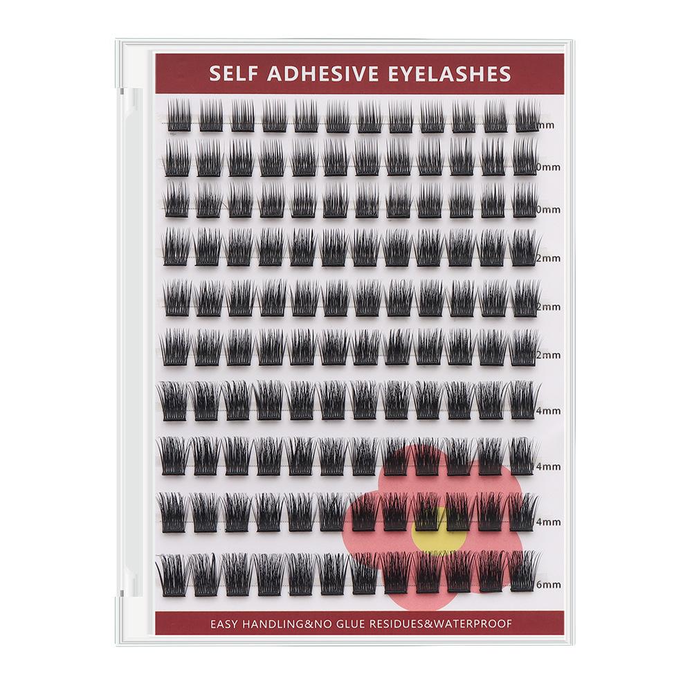 Large-capacity self-adhesive false eyelash set, mixed lengths, various styles, no glue needed, long-lasting waterproof and sweatproof