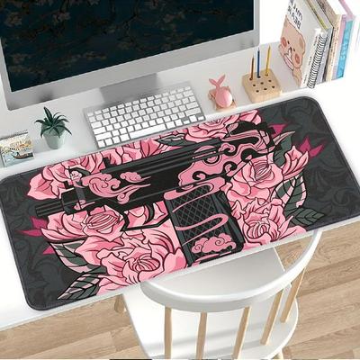 Mouse Pad Keyboard Mouse Pad Game Console Pad Office Pad Desk Accessories Computer Laptop Pad Waterproof Flowers And Pistols