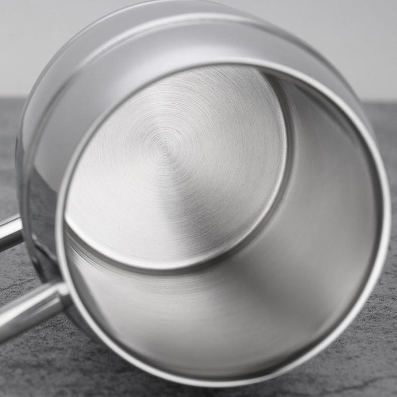 Tasse à bière à double paroi en acier inoxydable avec poignée pour boissons froides