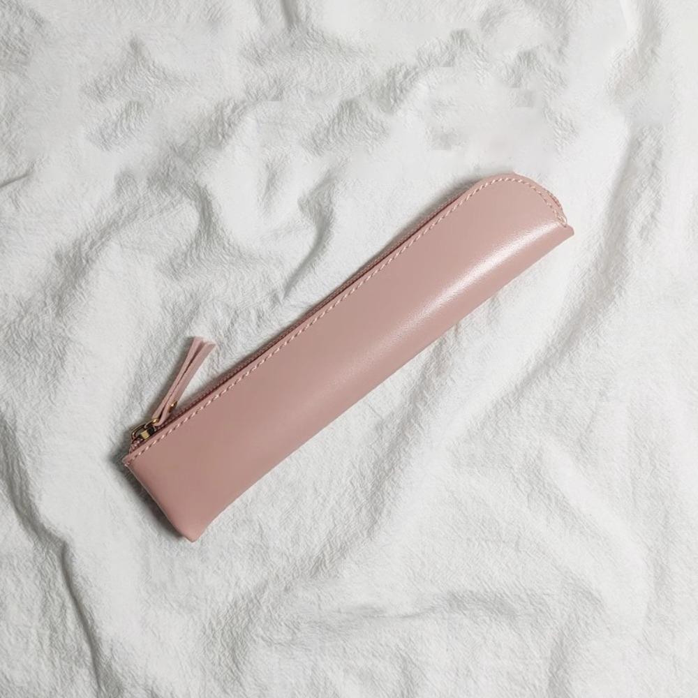 Soft Thin Pencil Case PU Pen Storage Bag Vintage Pencil Bags Office Accsesories