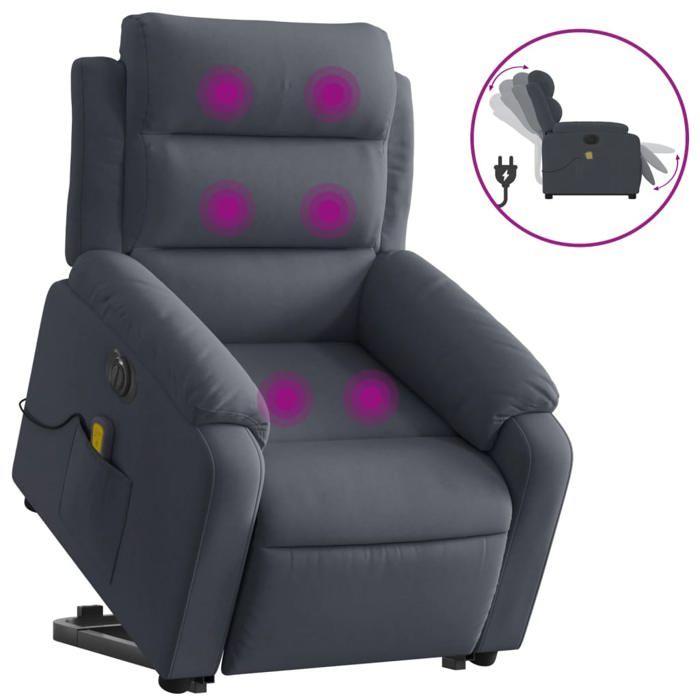 VidaXL Fauteuil Inclinable de Massage Électrique, Chaise de Relaxation avec Dossier et Repose-pied Réglables, Siège de 3205126