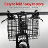Bike Basket, Heavy-Duty Metal Wire Bicycle Basket with Hooks, Quick Install, Rust-Resistant, Large Capacity for Grocery Shopping Pets Daily Commuting