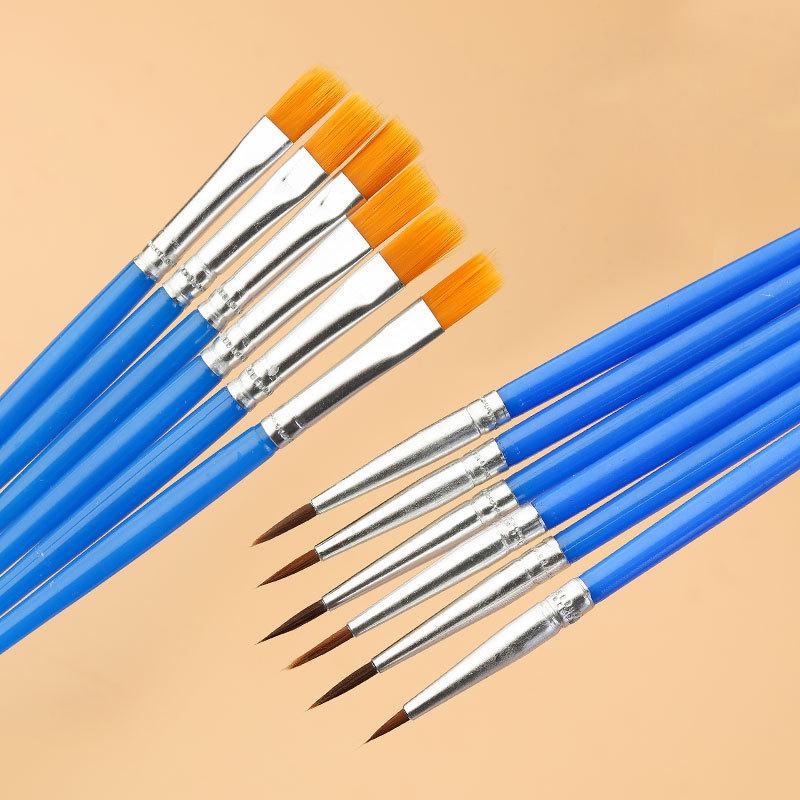 30/100Pcs Acrylic Painting Brushes Set Round Flat Hair Nylon Hair Paint Brush For Kid Artists Watercolor Oil Painting Brushes