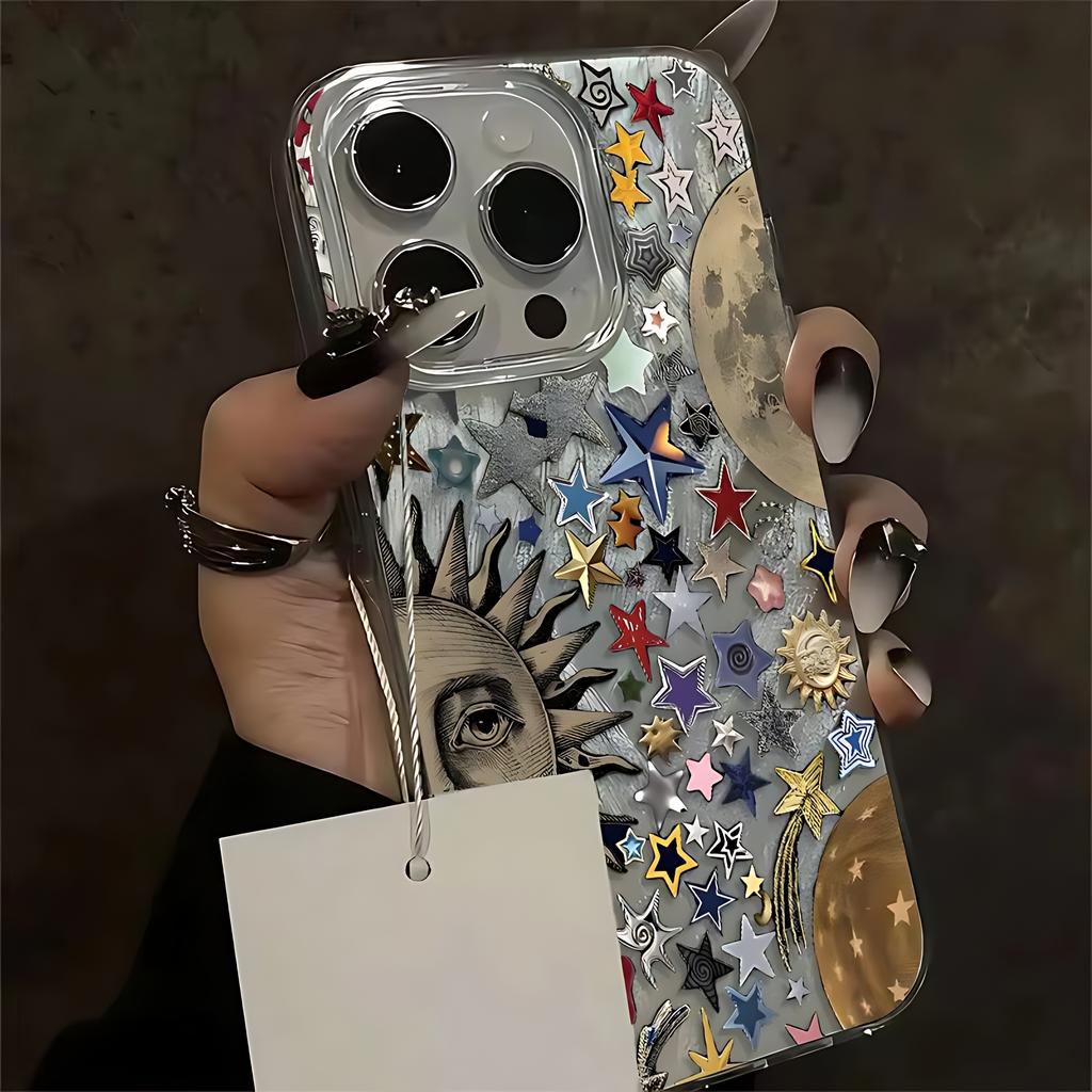 Chromatic Colour Stars Phone Case for Xiaomi Redmi Note 14 13 12 12s 11 11s 10 9 9s 8 Pro Plus 4G 5G Feather Texture Back Cover