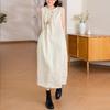 Solid color cotton and linen vest skirt women's 2025 summer new Fan loose medium and long round neck sleeveless dress