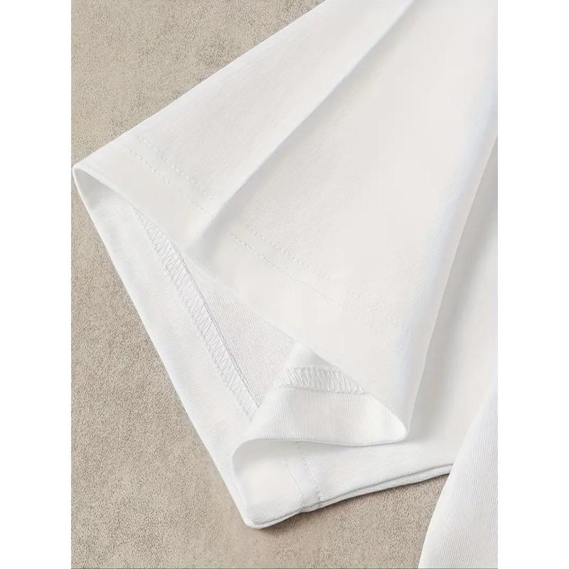 European Sizes Vintage Style Pattern Print Men's Round Collar Short Sleeve T-shirt Fashionable Regular Version T-shirt Vacation Comfort