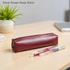 Simple PU Leather Pencil Case Small Portable Makeup Brush Storage Bag Large Capacity Stationery Box for Students School Supplies