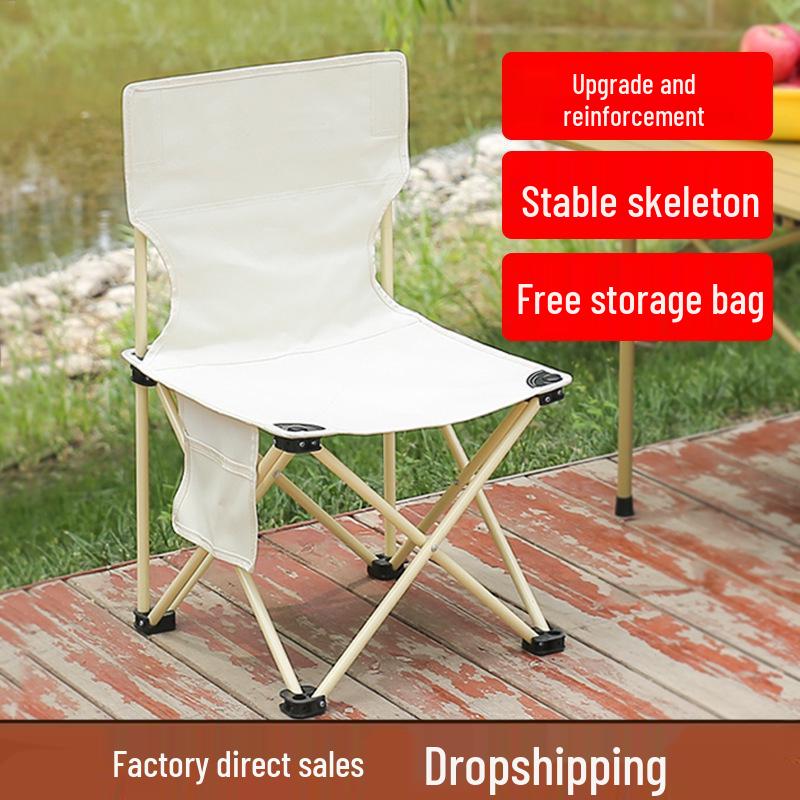 Portable Folding Chair with Backrest for Sketching, Home, Fishing, and Camping