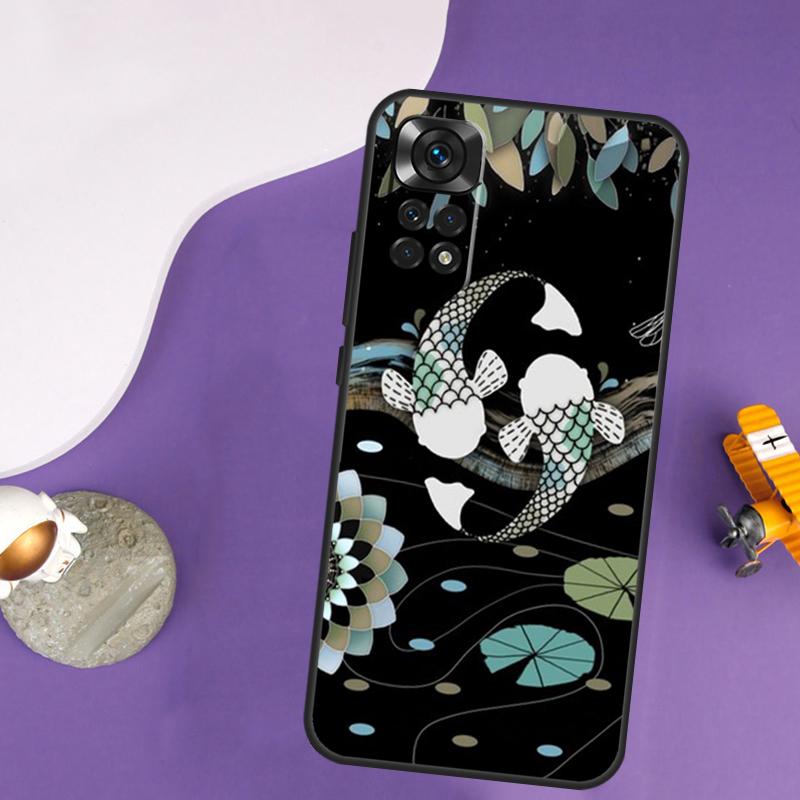 Koi Carp Fish Yin Yang Case For Xiaomi Redmi Note 13 Pro 14 12 9 10 11 Pro 10S 11S 12S Redmi 14C 13C 10C 12C Cover