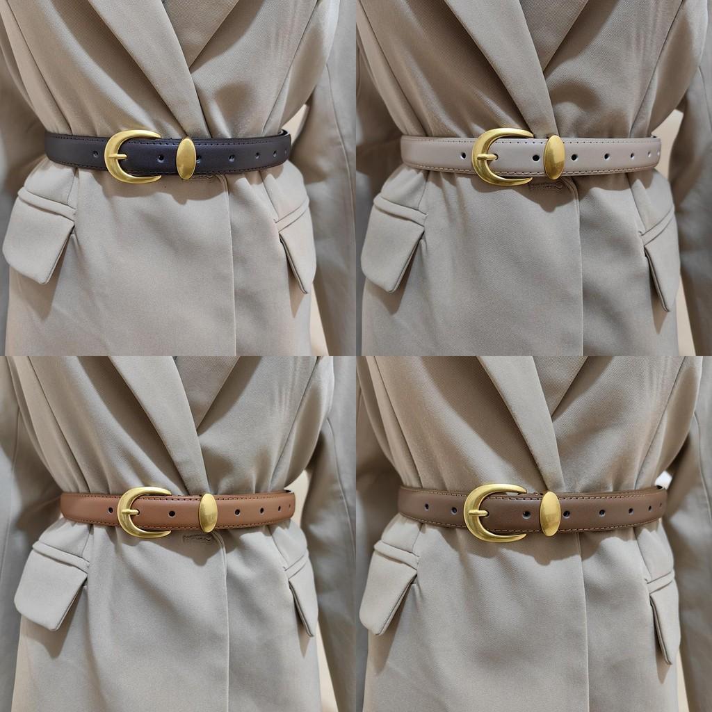 Womens Genuine Leather Belt With Alloy Buckle For Casual And Office Wear