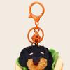 Dackel Hund Hamburger Schlüsselanhänger Anhänger Plüsch Taschenanhänger Doppelfunktions-Schlüsselanhänger Taschenaufhänger Zubehör