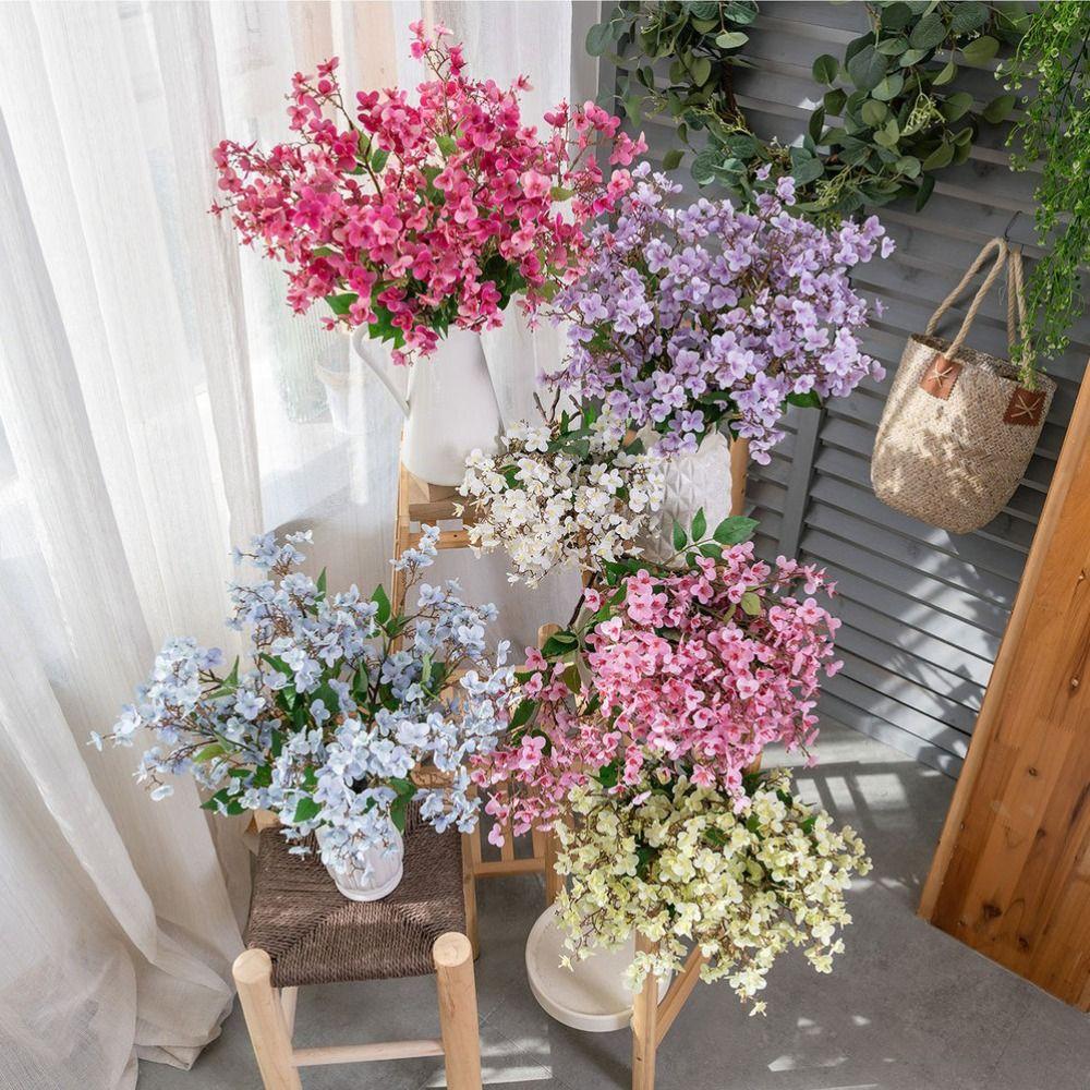 Small Branch Artificial Flower Branch Peach Blossom Floral Arrangement Supplies  Home Decor