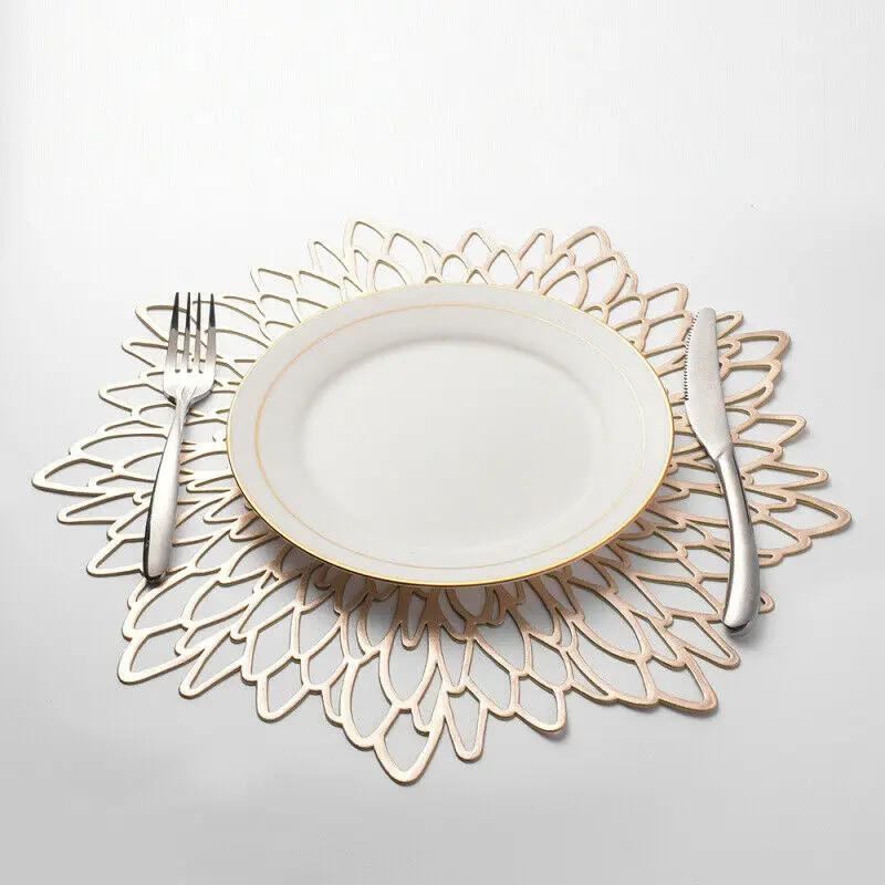 PVC Hollow Insulation Coaster Pads Table Bowl Mats Home Christmas Decor Heat Resistant Placemat for Dining Table