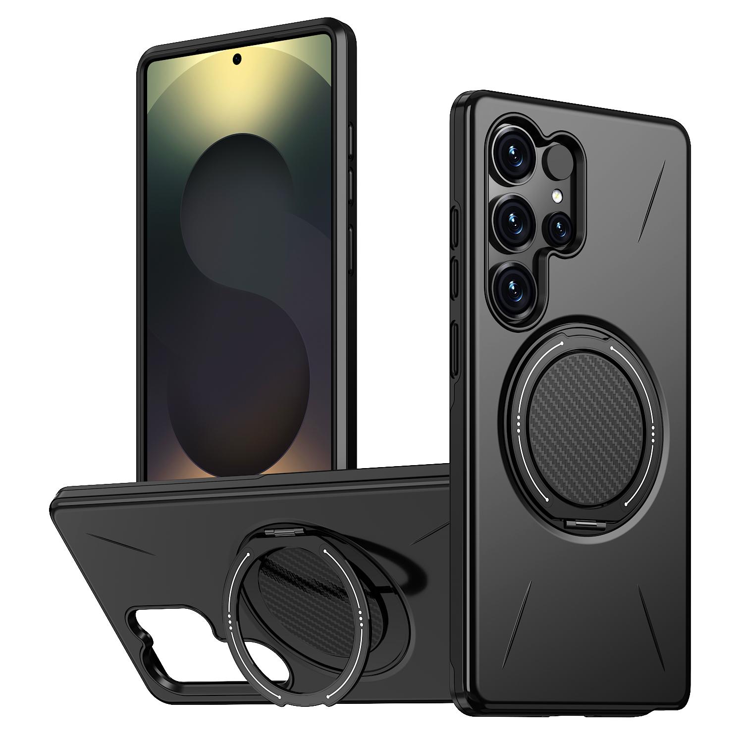 

Rotating Holder Magnetic For Magsafe Case For Samsung S25 Edge S24 S23 Plus FE Ultra A55 A35 A25 A05 A14 Matte Shockproof Cover Galaxy A14 чёрный