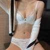 French Underwear Sexy Thin Soft Steel Ring Lace Bra Large Chest Small Large Size Anti-sagging Underwear Summer