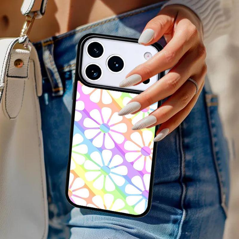 Hippie Daisy Tie-dye Flower Phone Case For iPhone 17 Air 14 15 13 12 Max Cover For Apple 14 15 16 16e 11 Pro Max Plus