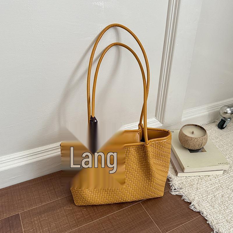 2026 Spring/Summer Women's Woven Bucket Bag: Versatile Large Capacity Shoulder & Crossbody Style