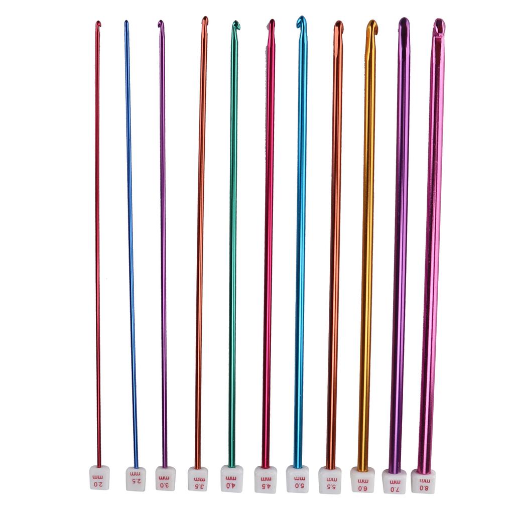 Häkelnadeln 2,0 mm - 8,0 mm Mehrfarbiges Aluminium Afghanistan Häkelnadel-Set für Anfänger Strickliebhaber